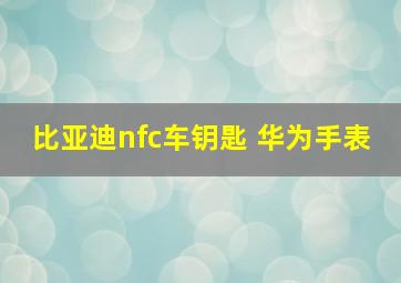 比亚迪nfc车钥匙 华为手表